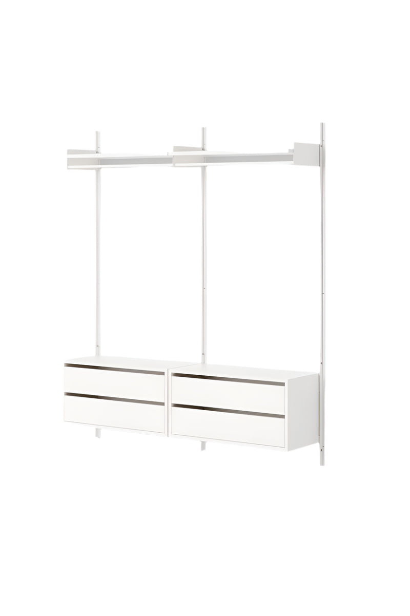 Double Wardrobe Shelf Cabinets w. Drawers