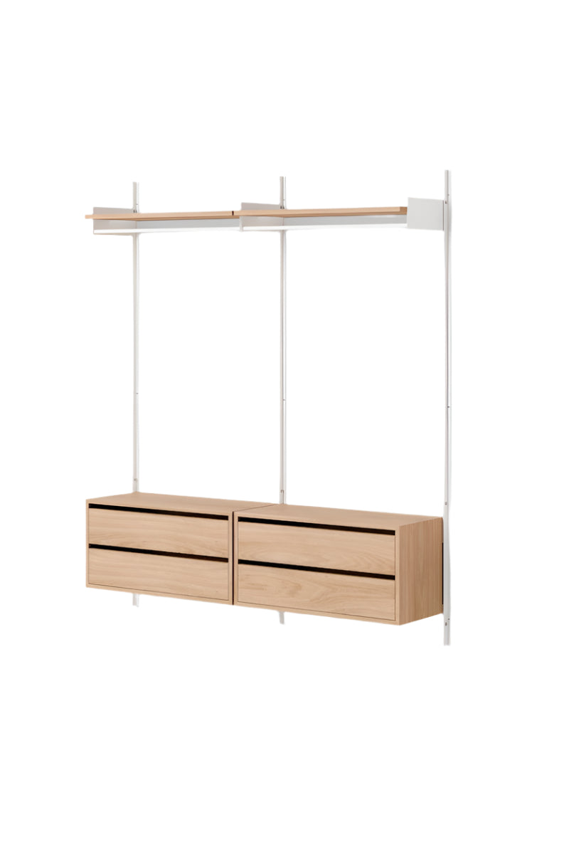 Double Wardrobe Shelf Cabinets w. Drawers