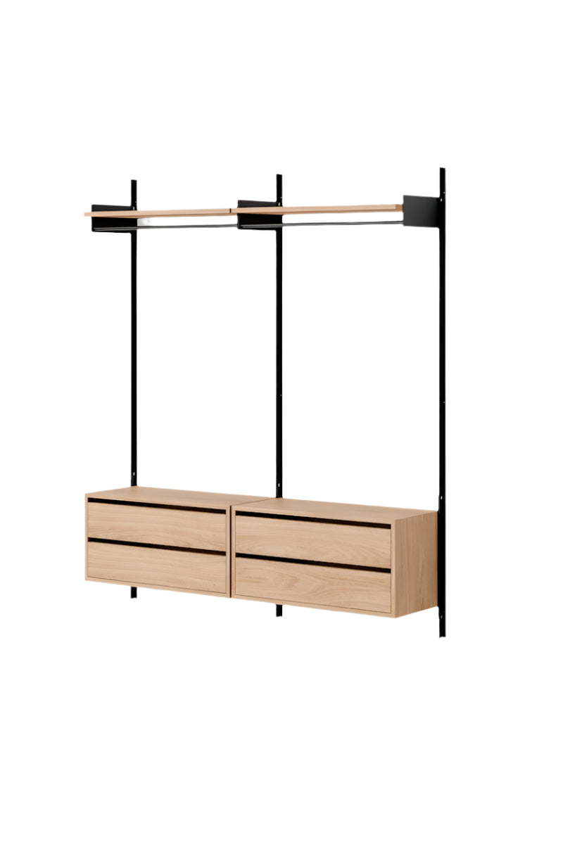 Double Wardrobe Shelf Cabinets w. Drawers