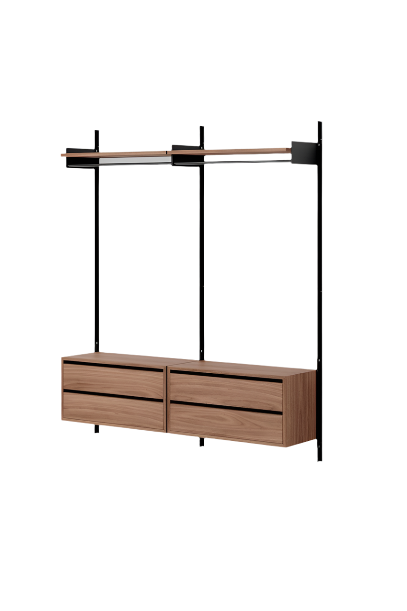 Double Wardrobe Shelf Cabinets w. Drawers