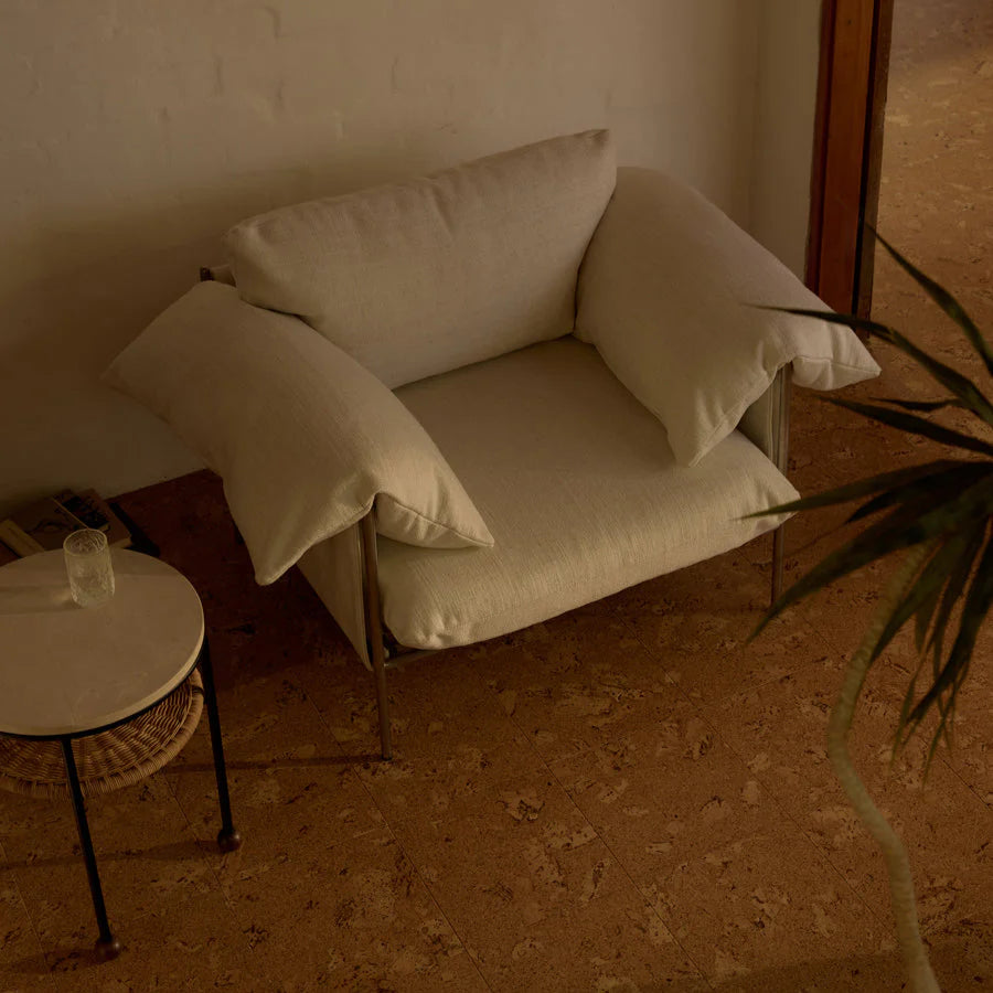 Alva Armchair - Brushed Steel Frame