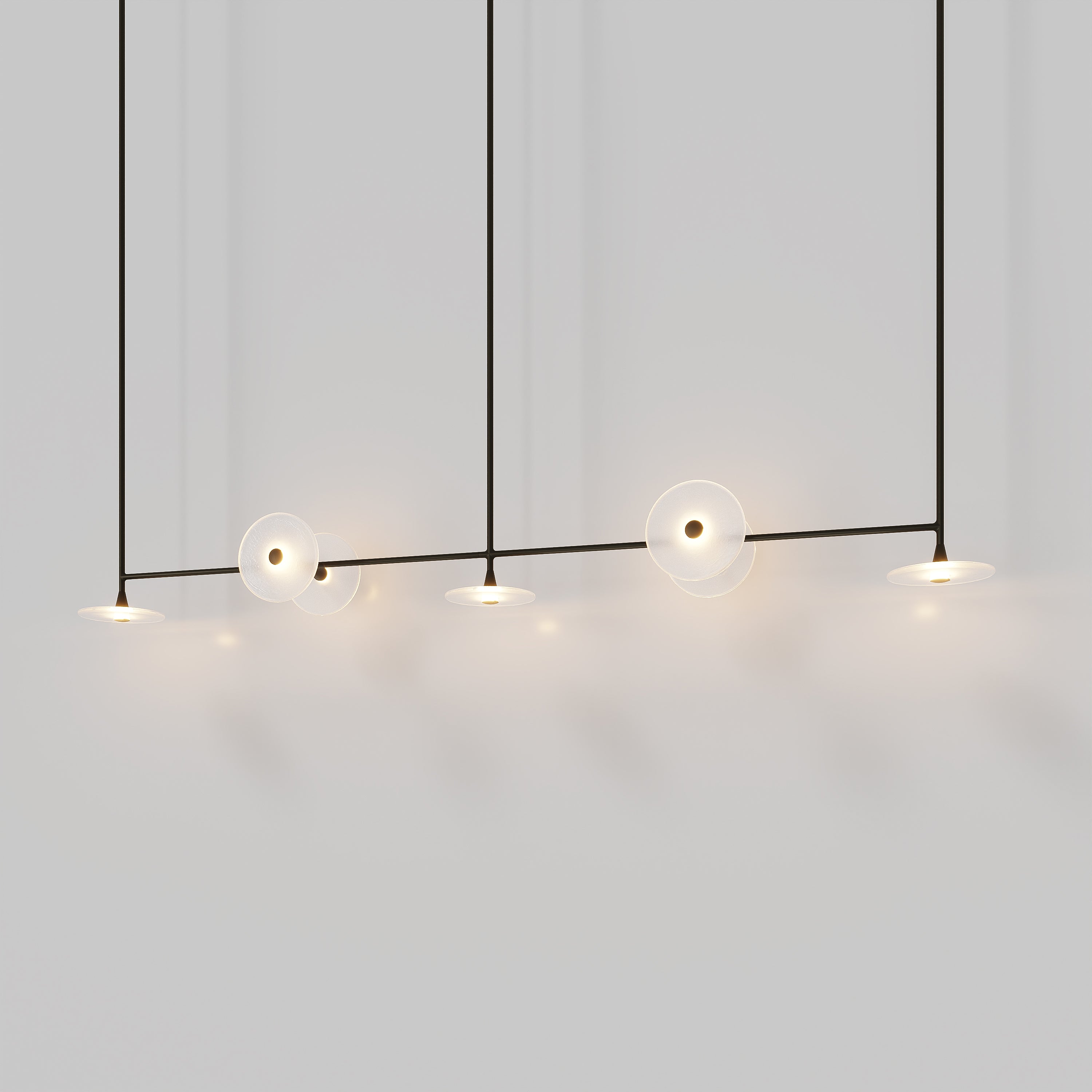 Coral Linear Rod Pendant 7 - Clear