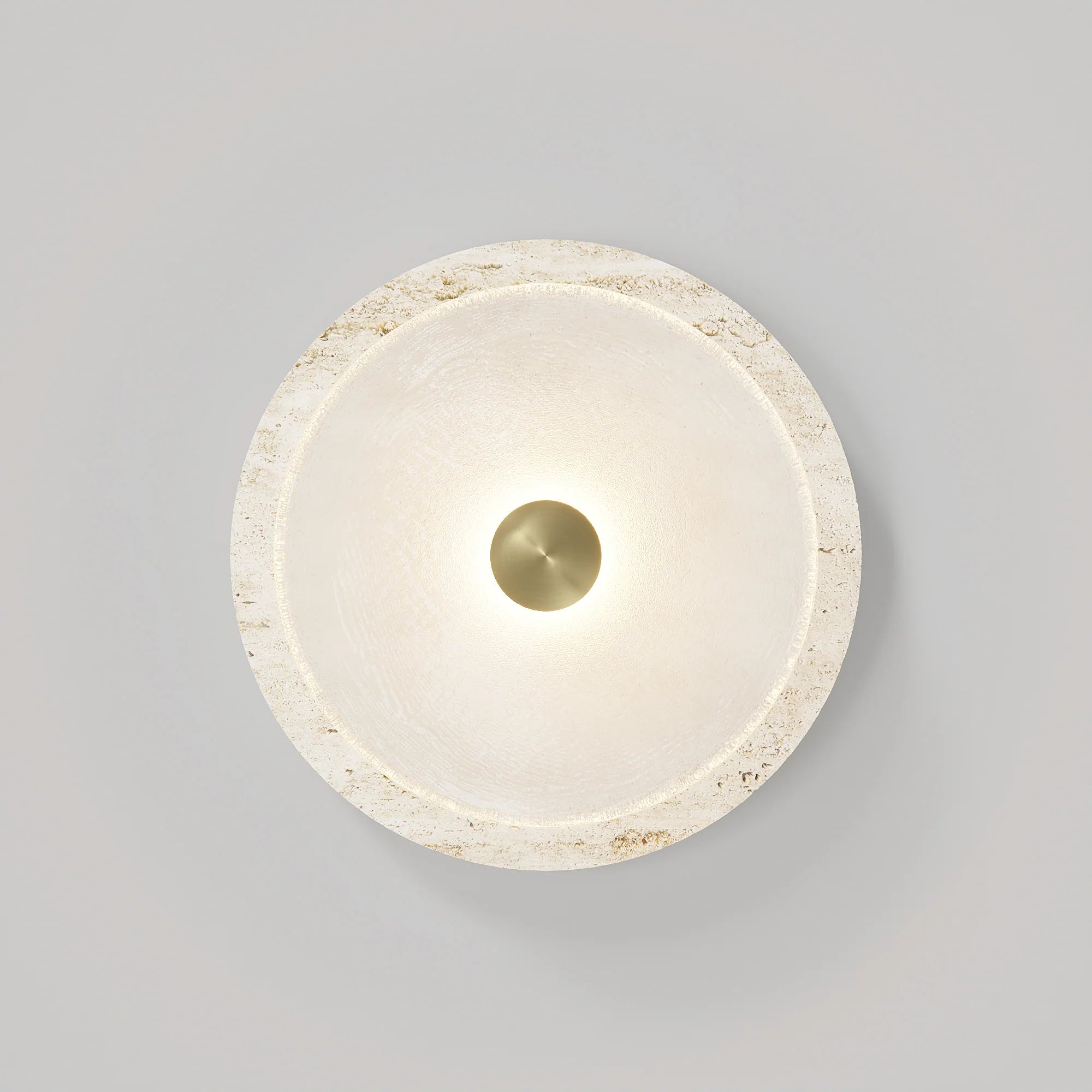 Coral Travertine Frosted Wall Light - Medium