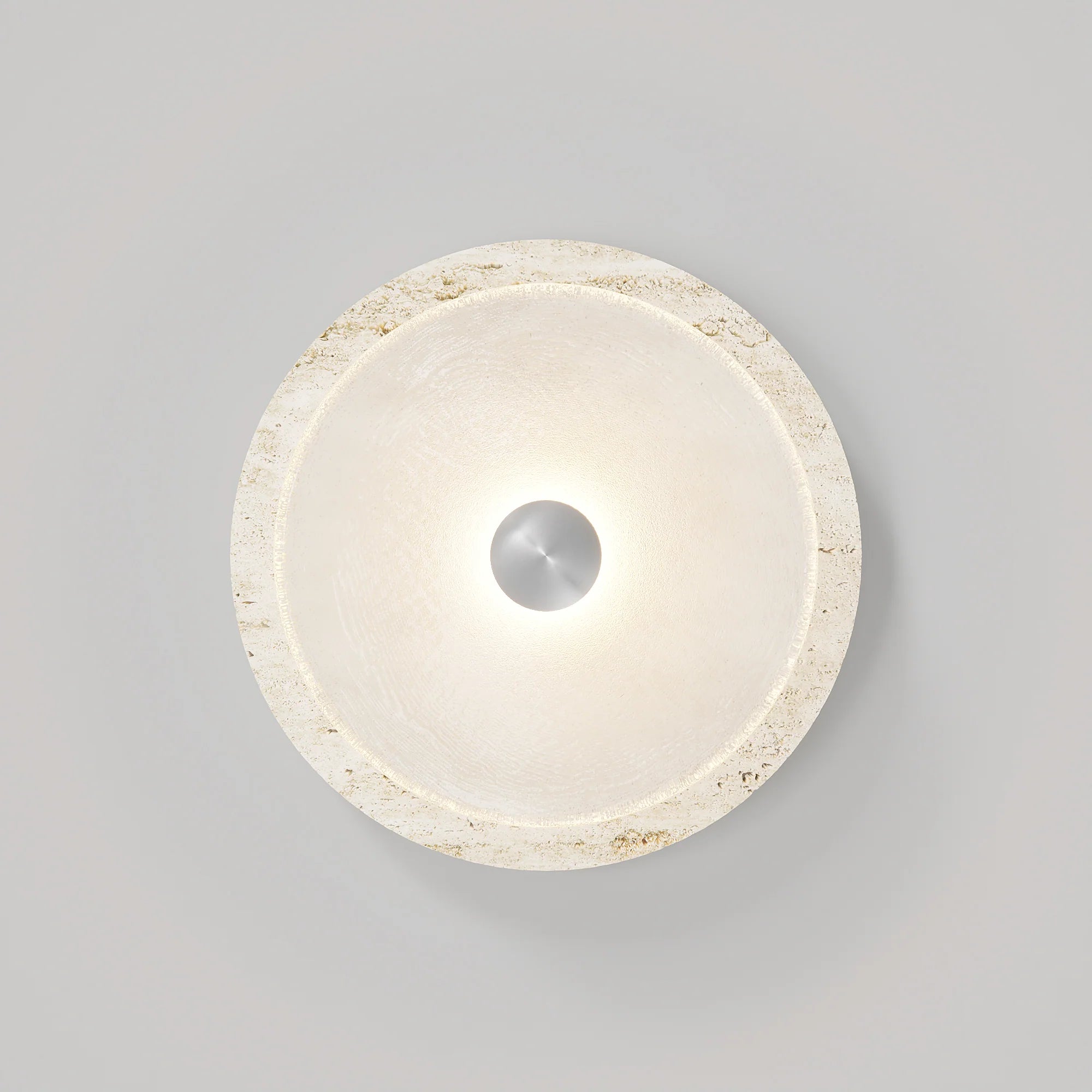 Coral Travertine Frosted Wall Light - Medium