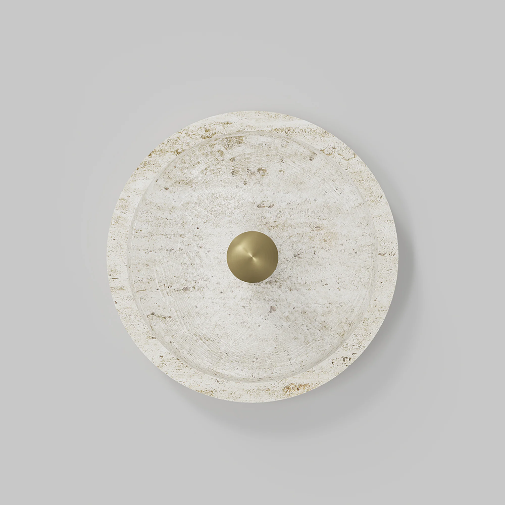 Coral Travertine Clear Wall Light - Medium