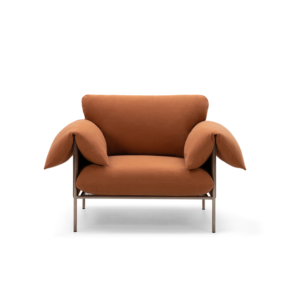 Alva Armchair - Brushed Steel Frame