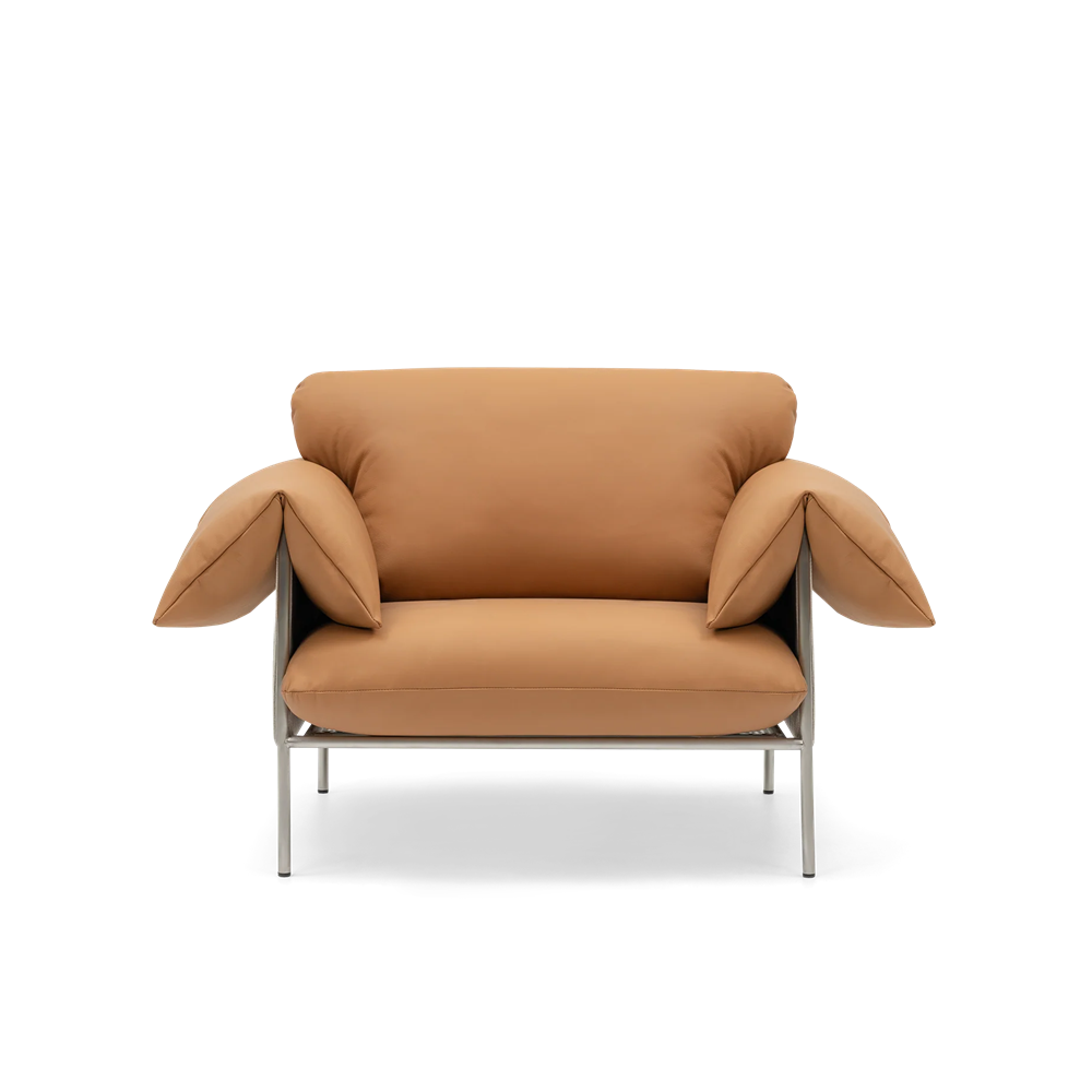 Alva Armchair - Brushed Steel Frame