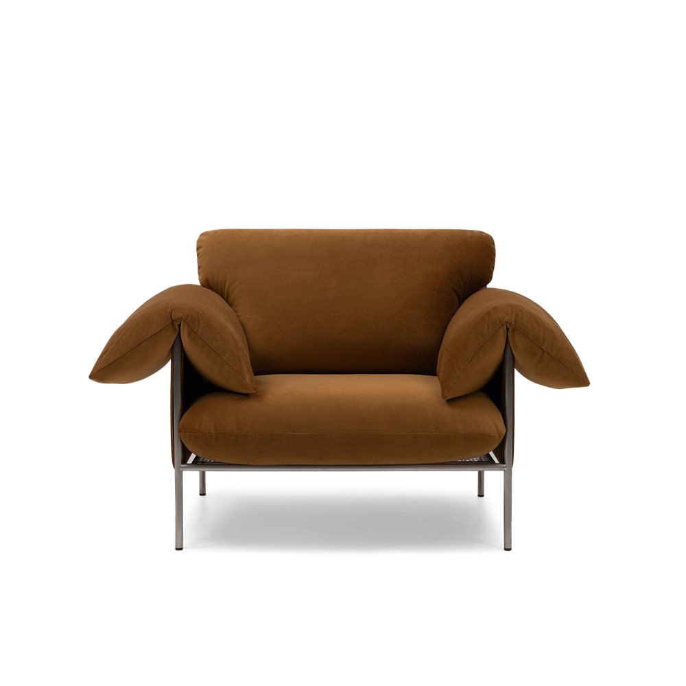 Alva Armchair - Brushed Steel Frame