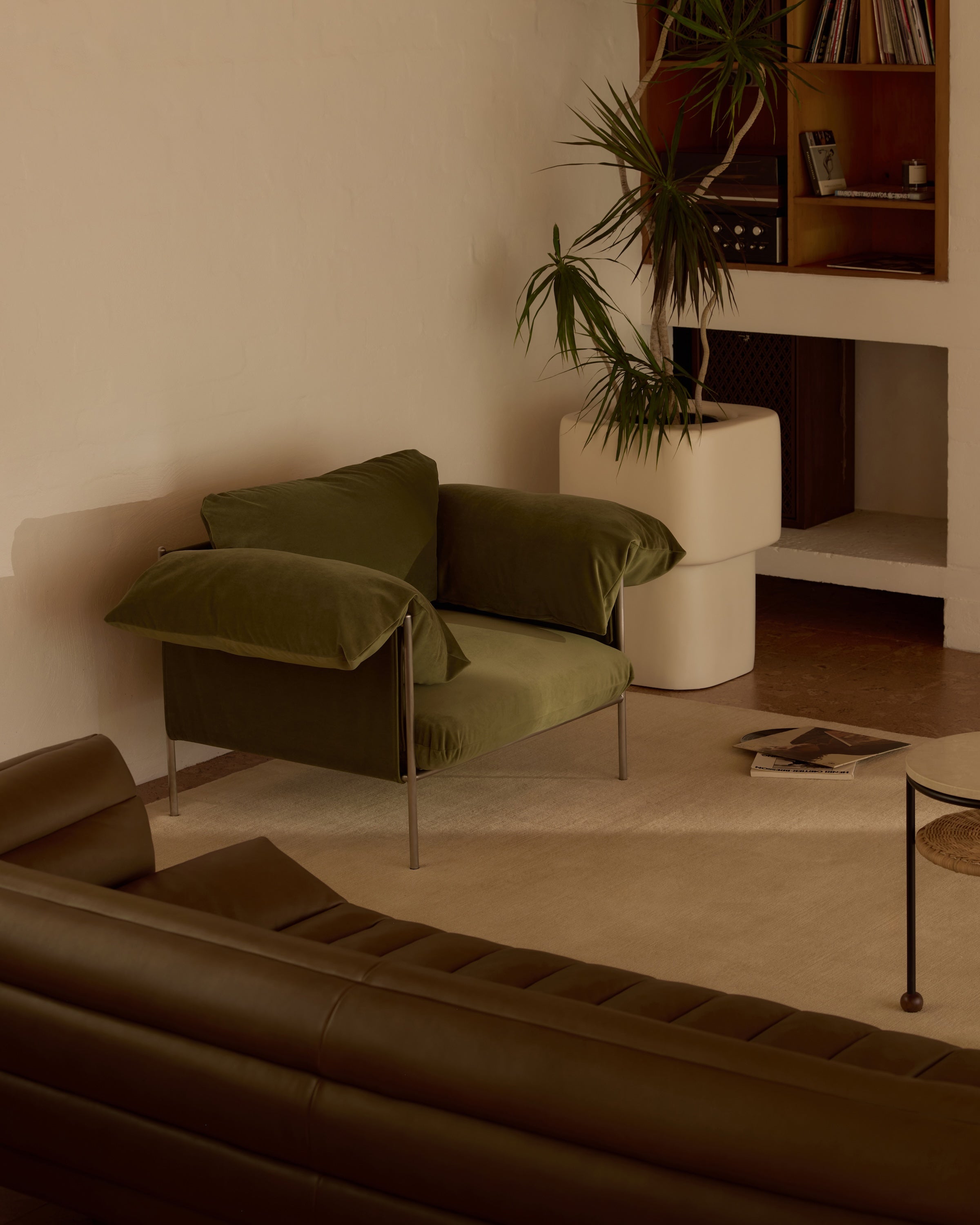 Alva Armchair - Brushed Steel Frame