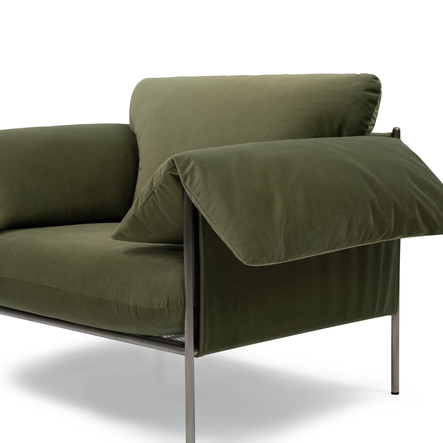 Alva Armchair - Brushed Steel Frame
