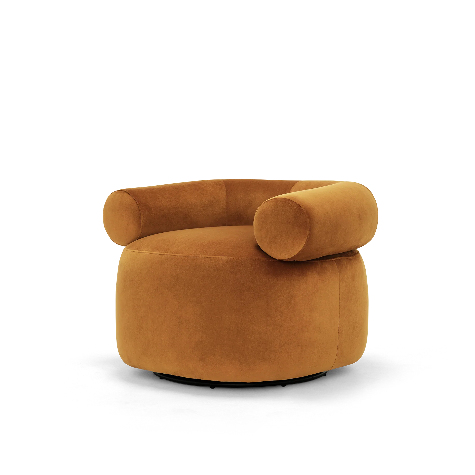 Huggy Swivel Armchair -Malibu Caramel