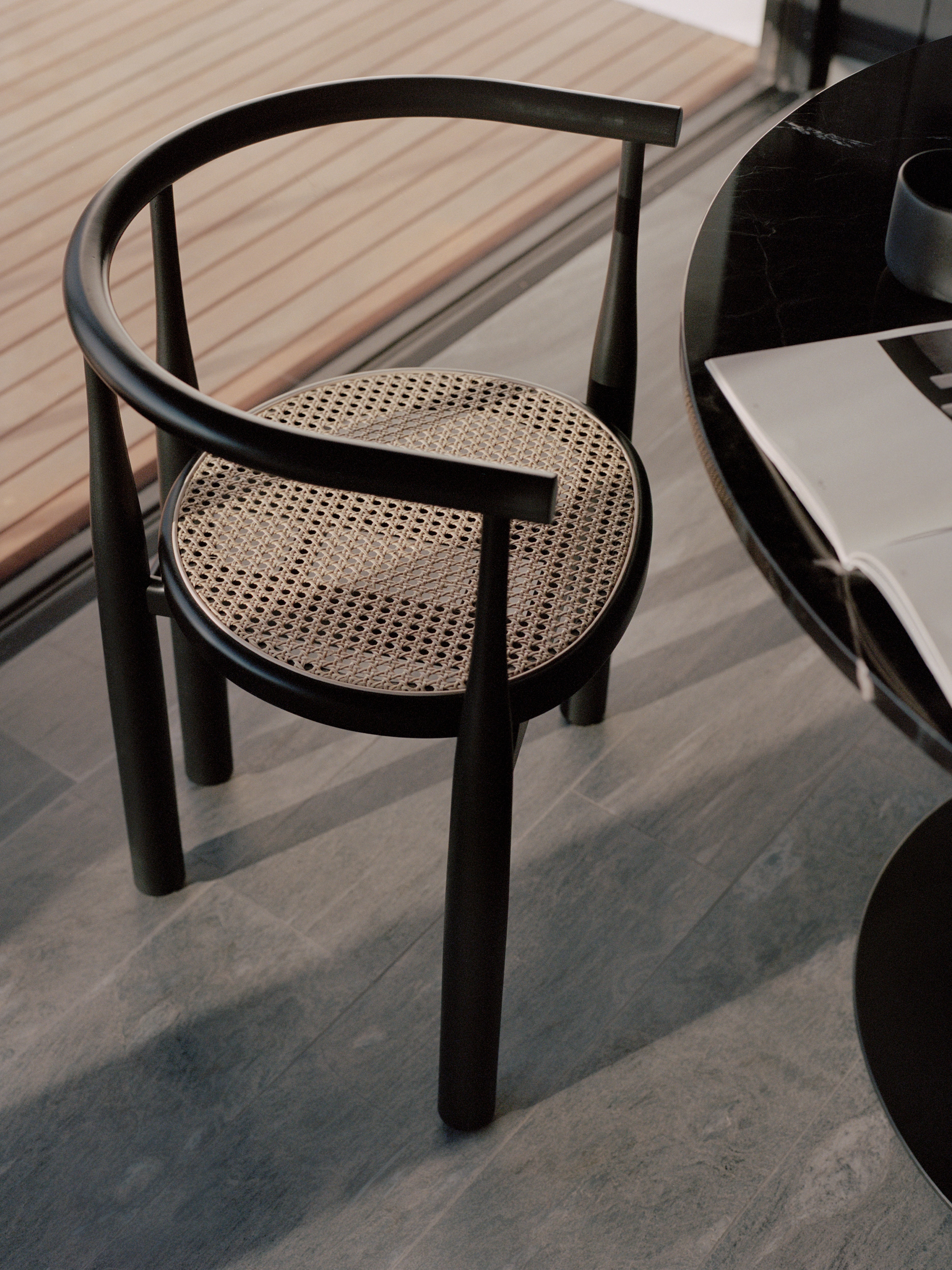 Bukowski Chair French Cane - Black