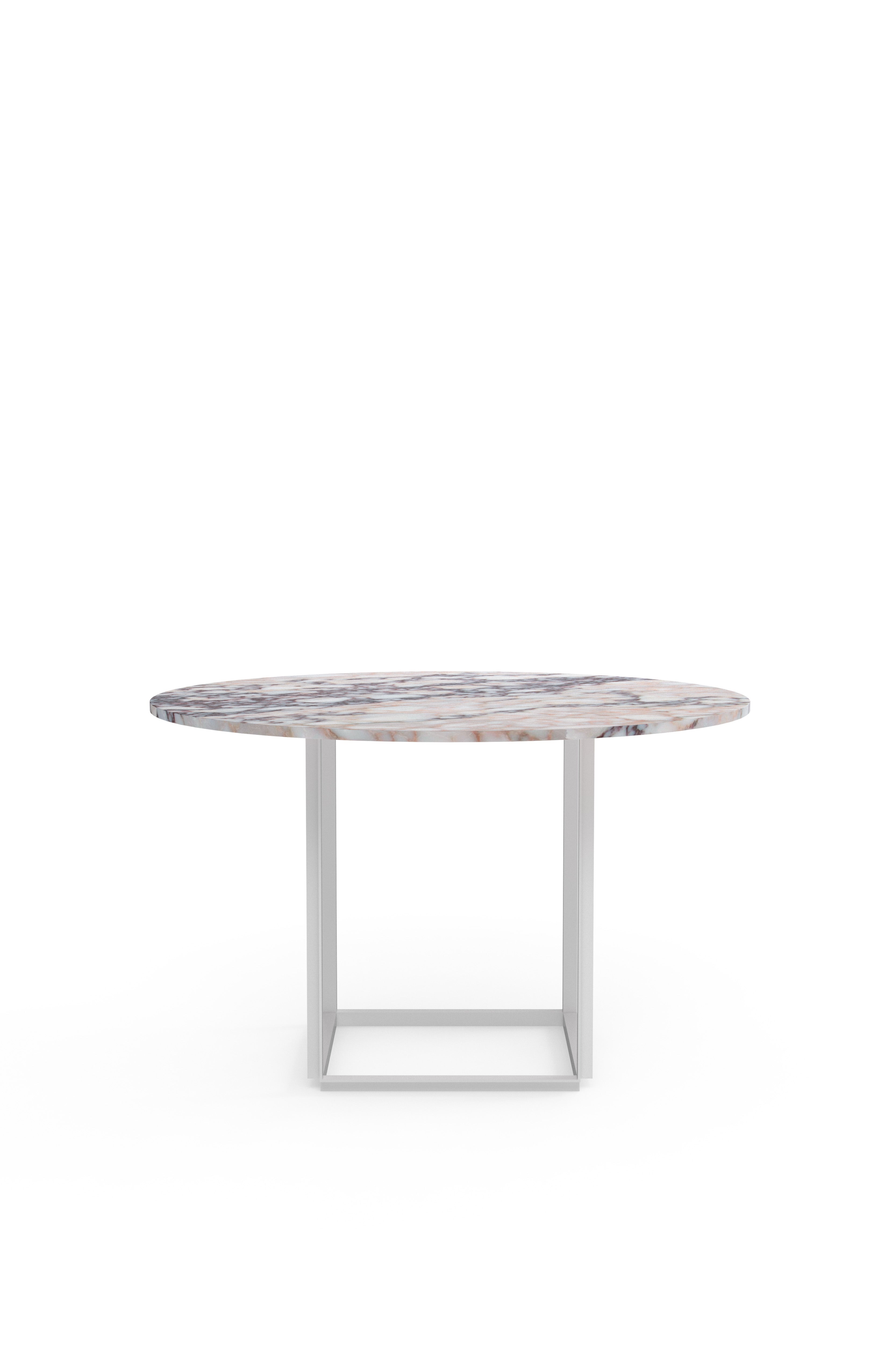 Florence Dining Table 120 - White Viola Marble