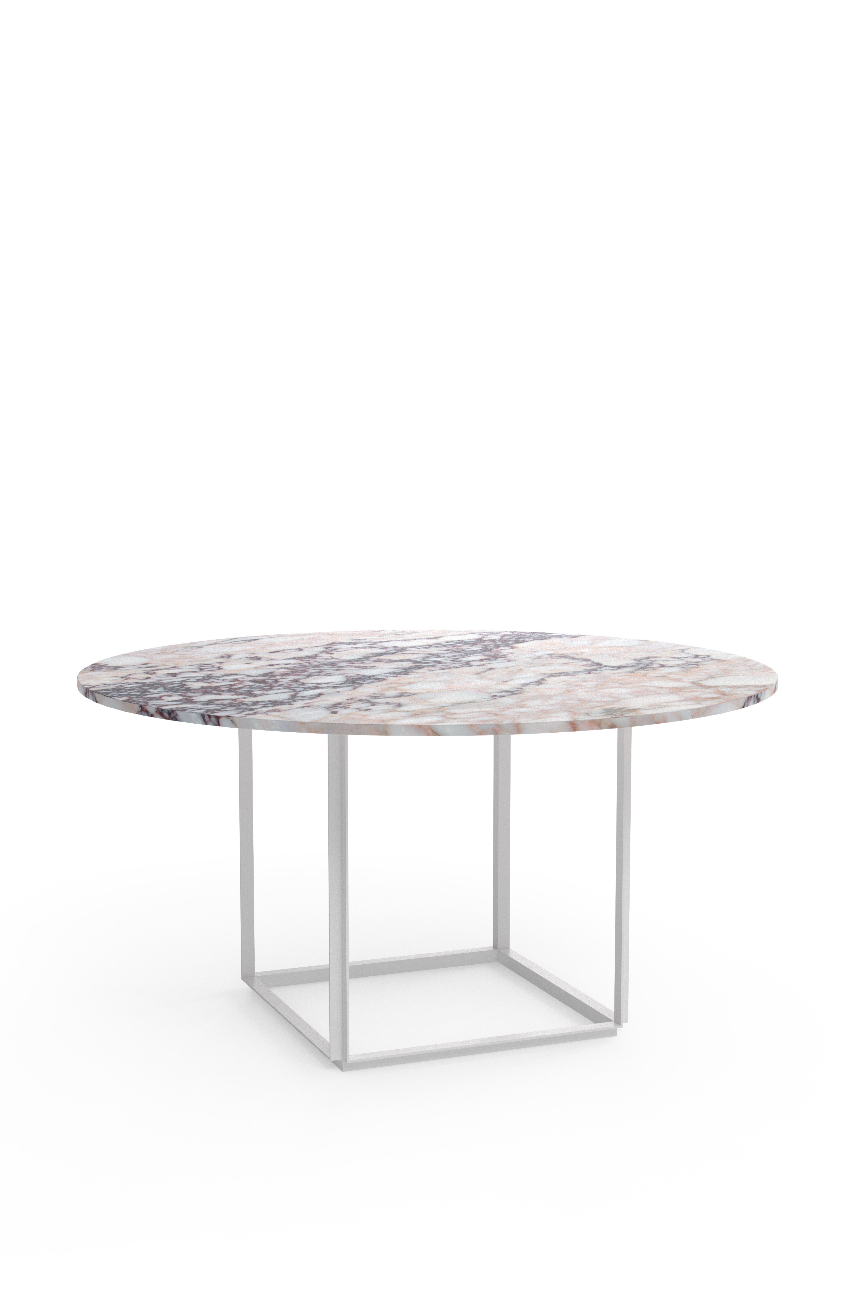 Florence Dining Table 145 cm -White Viola Marble