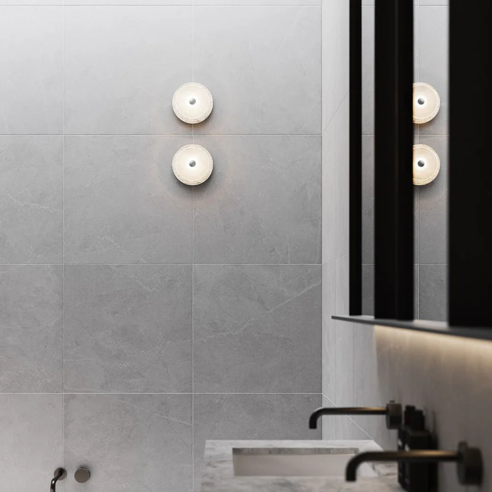 Coral Travertine Clear Wall Light - Medium