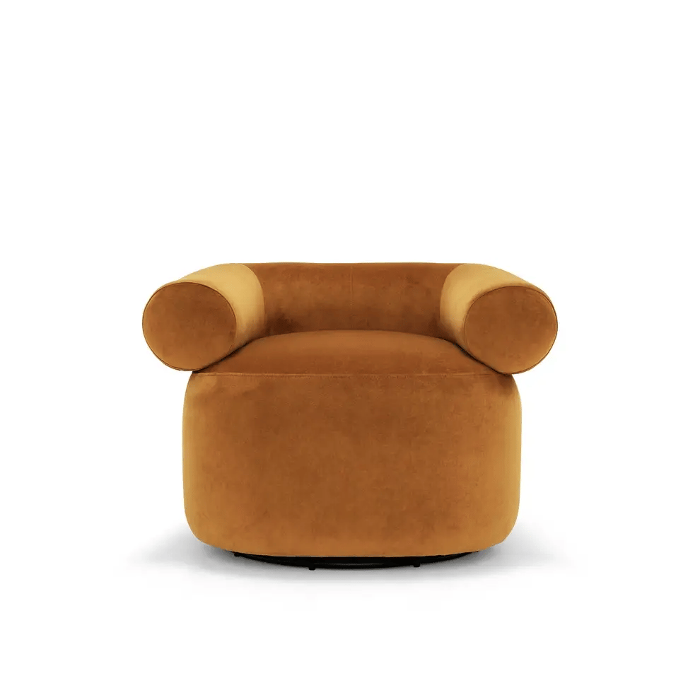 Huggy Swivel Armchair -Malibu Caramel