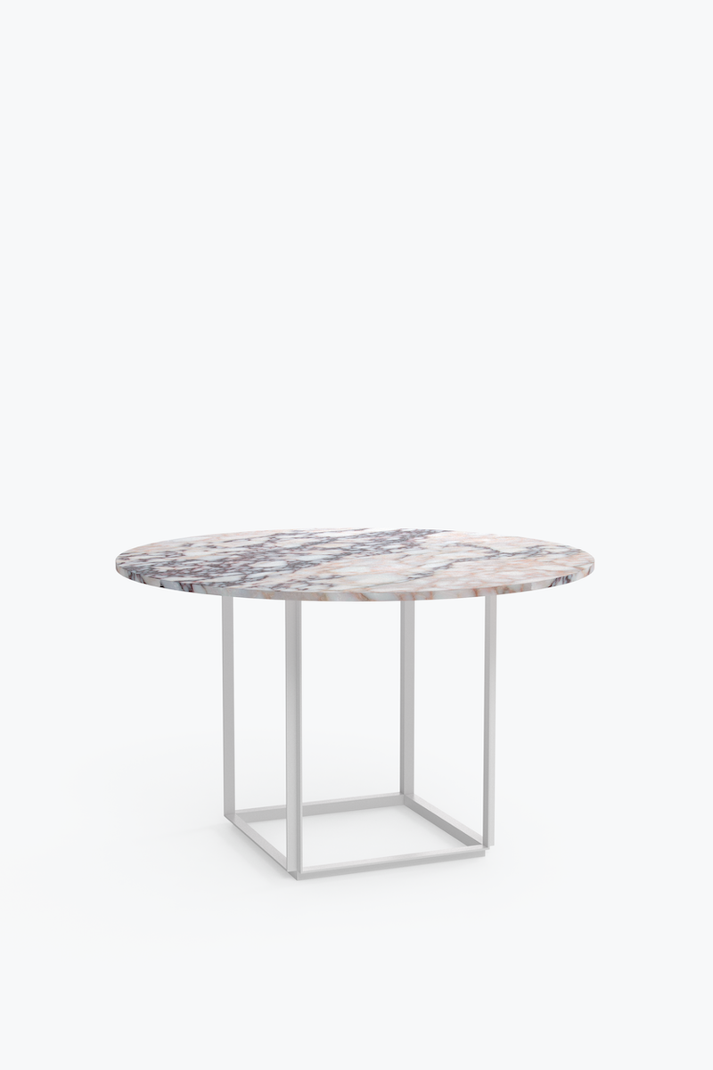 Florence Dining Table 120 - White Viola Marble