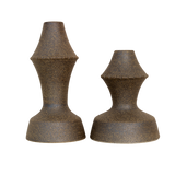 Amal Candle Holder Pair - Speckled Iron