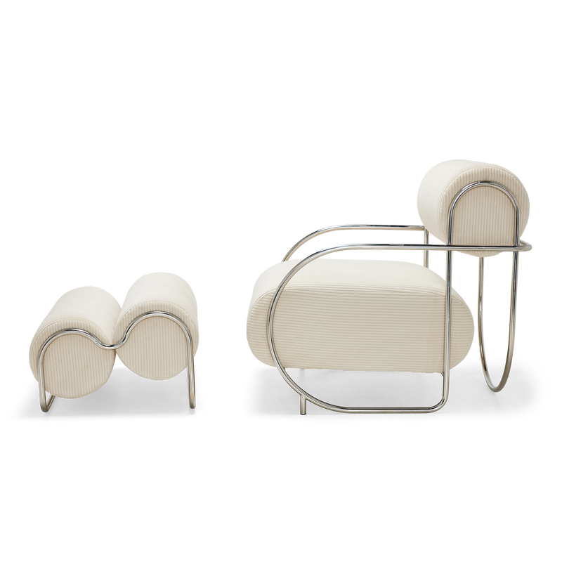Chromeo Ottoman  - Sorrento Moon