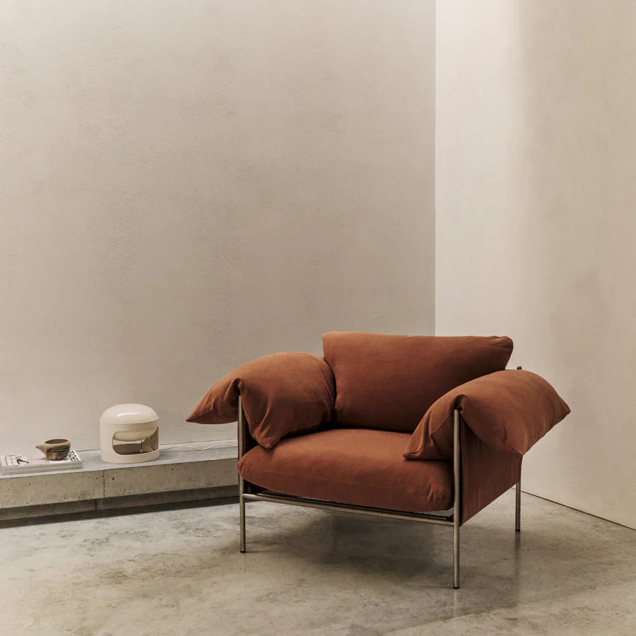 Alva Armchair - Brushed Steel Frame