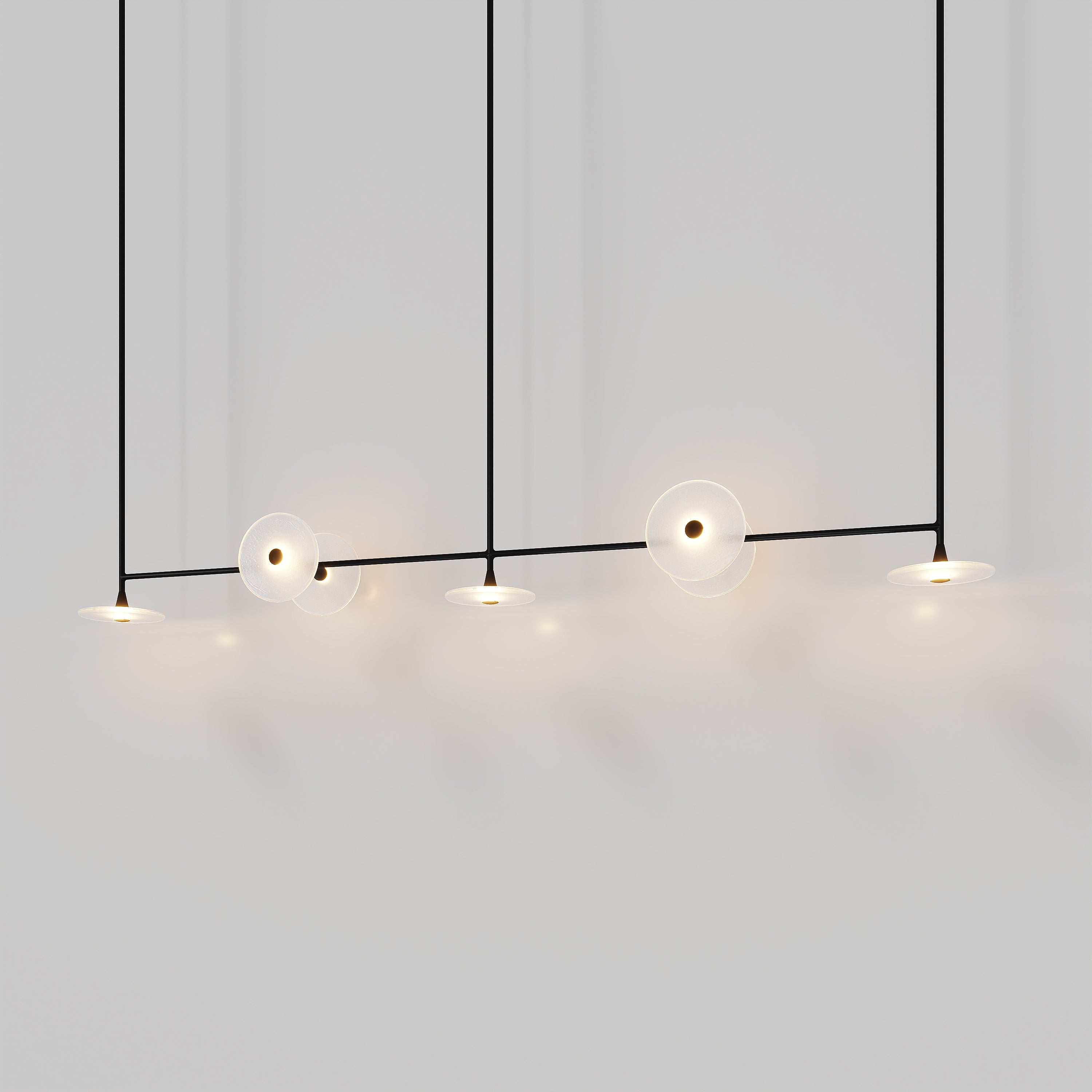Coral Linear Rod Pendant 7 - Clear