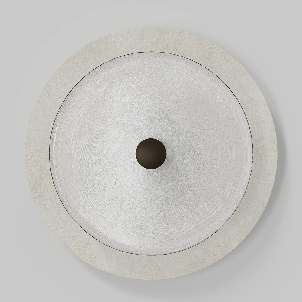 Coral Travertine Frosted Wall Light - Large