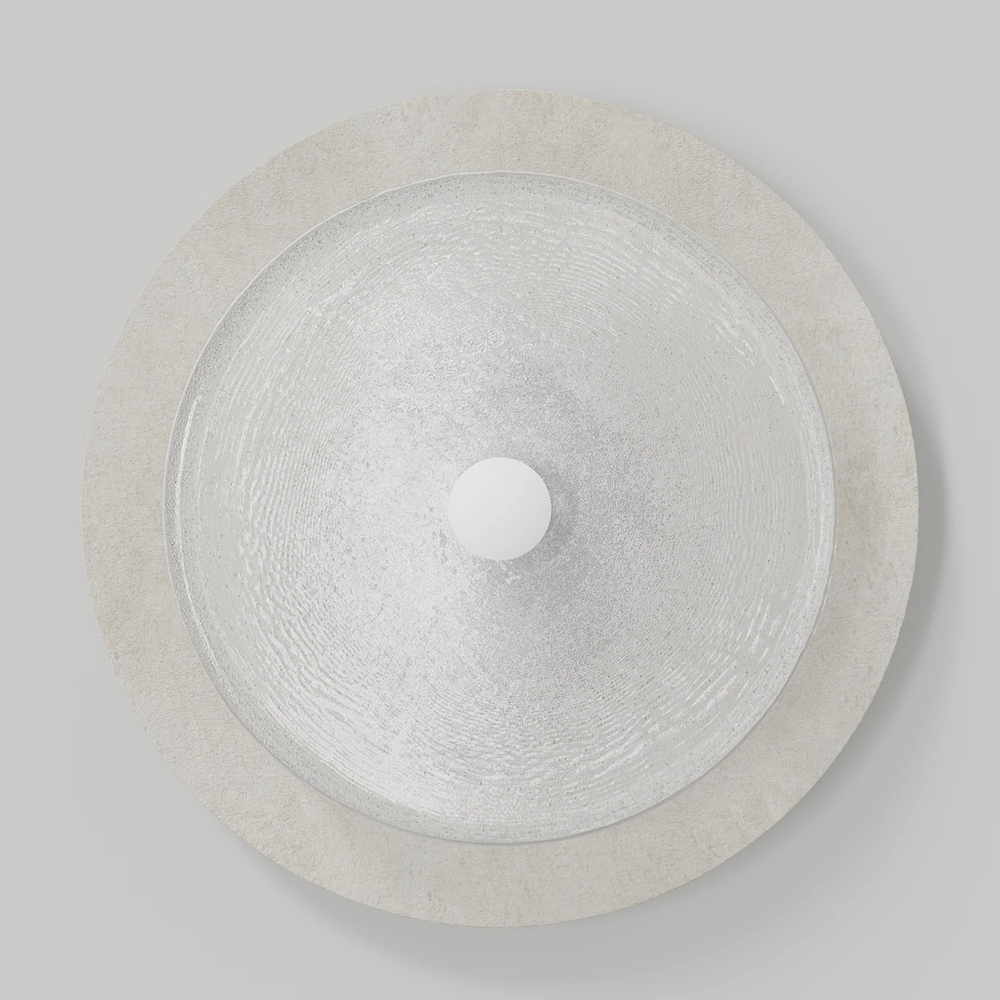 Coral Travertine Frosted Wall Light - Large