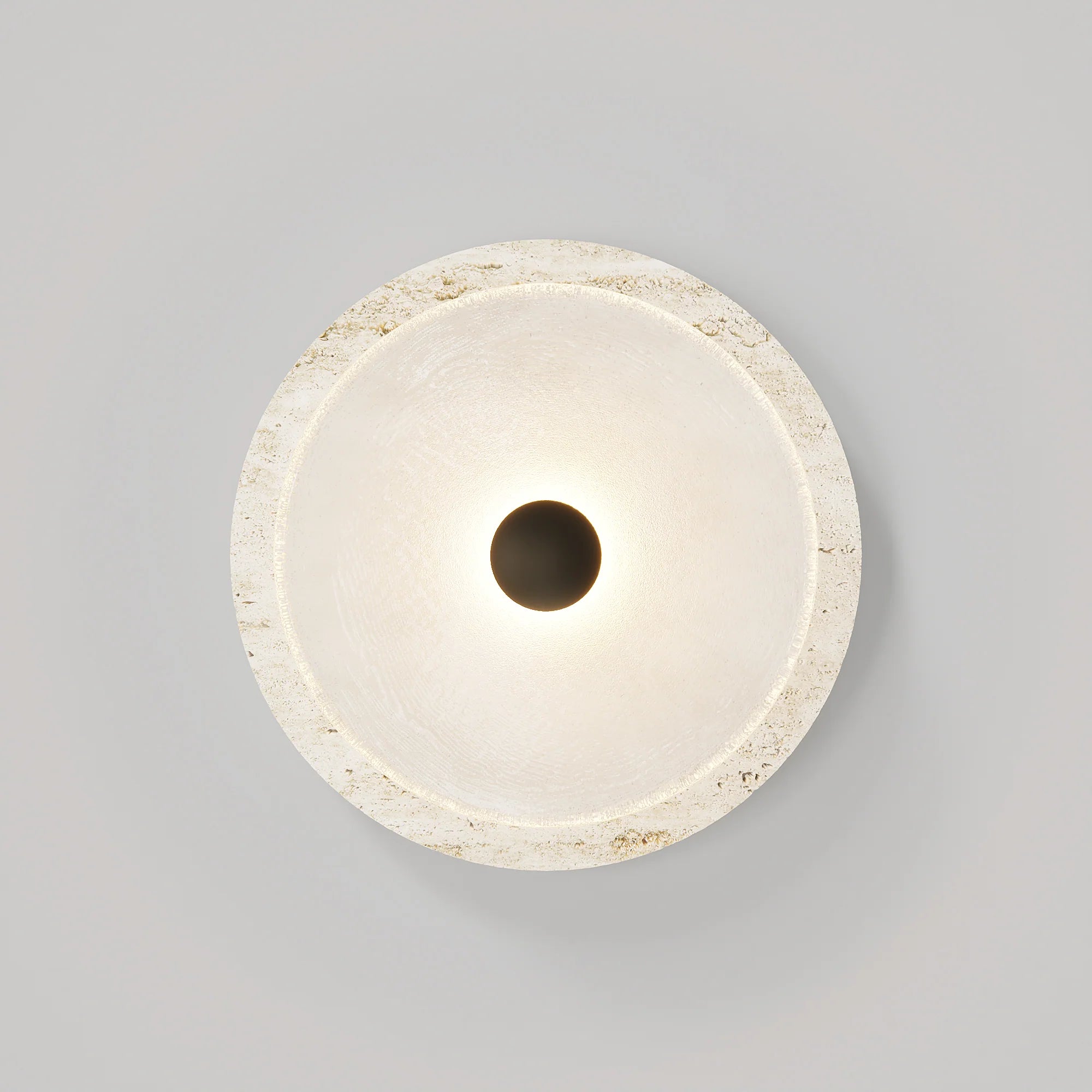 Coral Travertine Frosted Wall Light - Medium