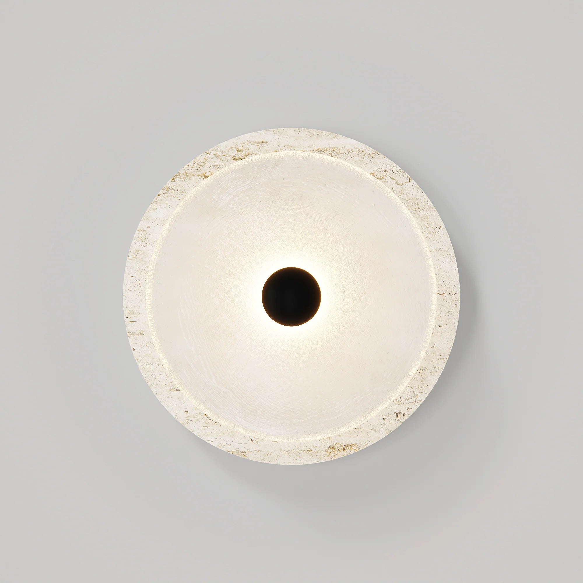 Coral Travertine Frosted Wall Light - Medium
