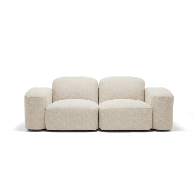 Beige modular sofa on a white background