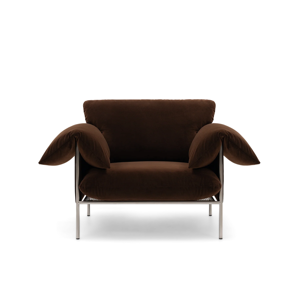 Alva Armchair - Brushed Steel Frame