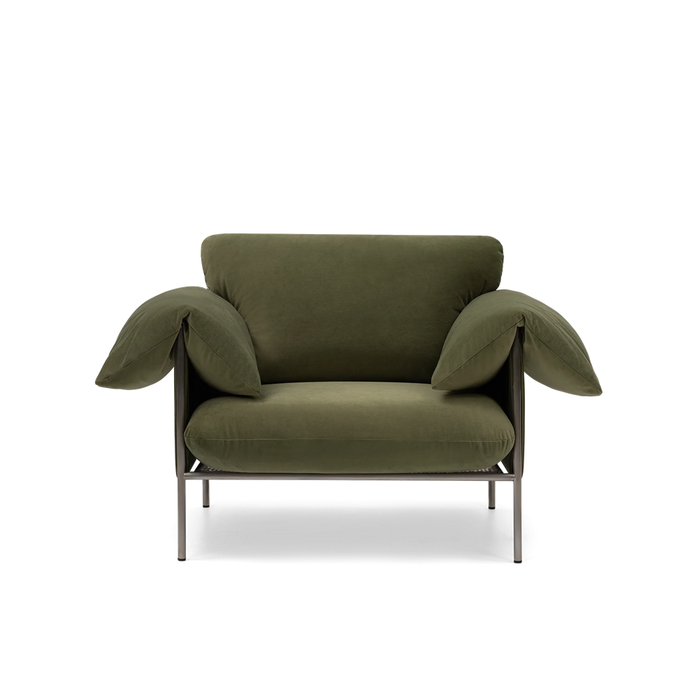 Alva Armchair - Brushed Steel Frame
