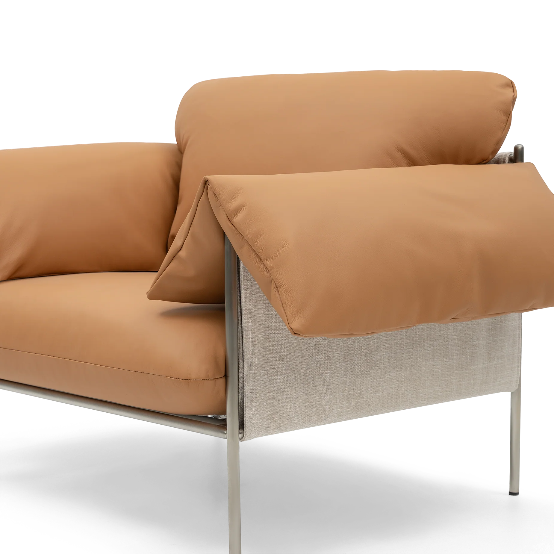 Alva Armchair - Brushed Steel Frame