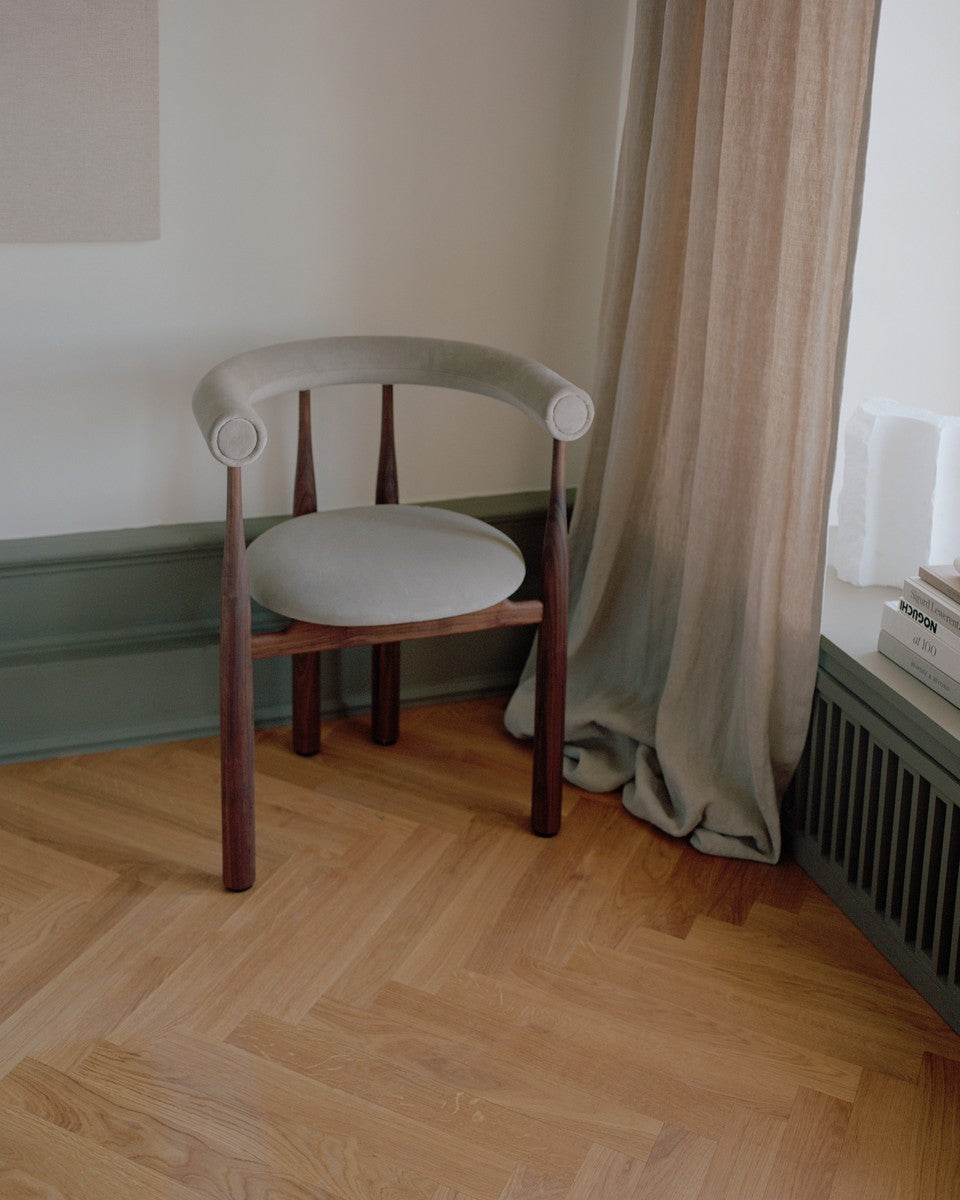 Bukowski Chair Fully Upholstered - Walnut
