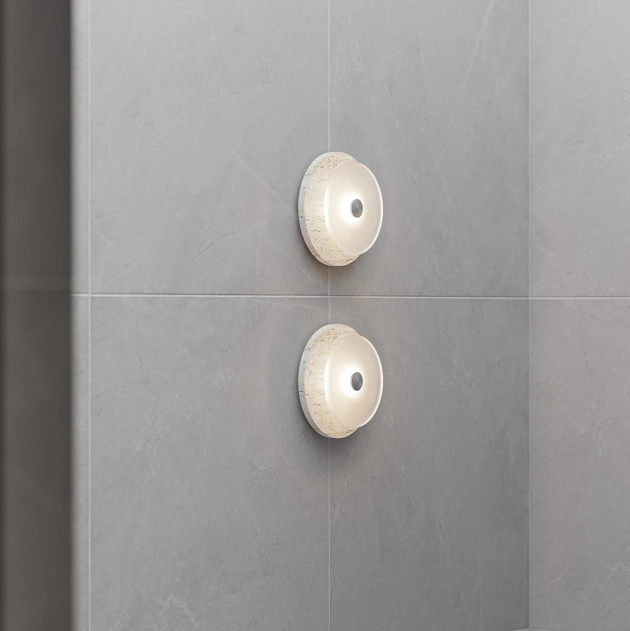 Coral Travertine Clear Wall Light - Medium