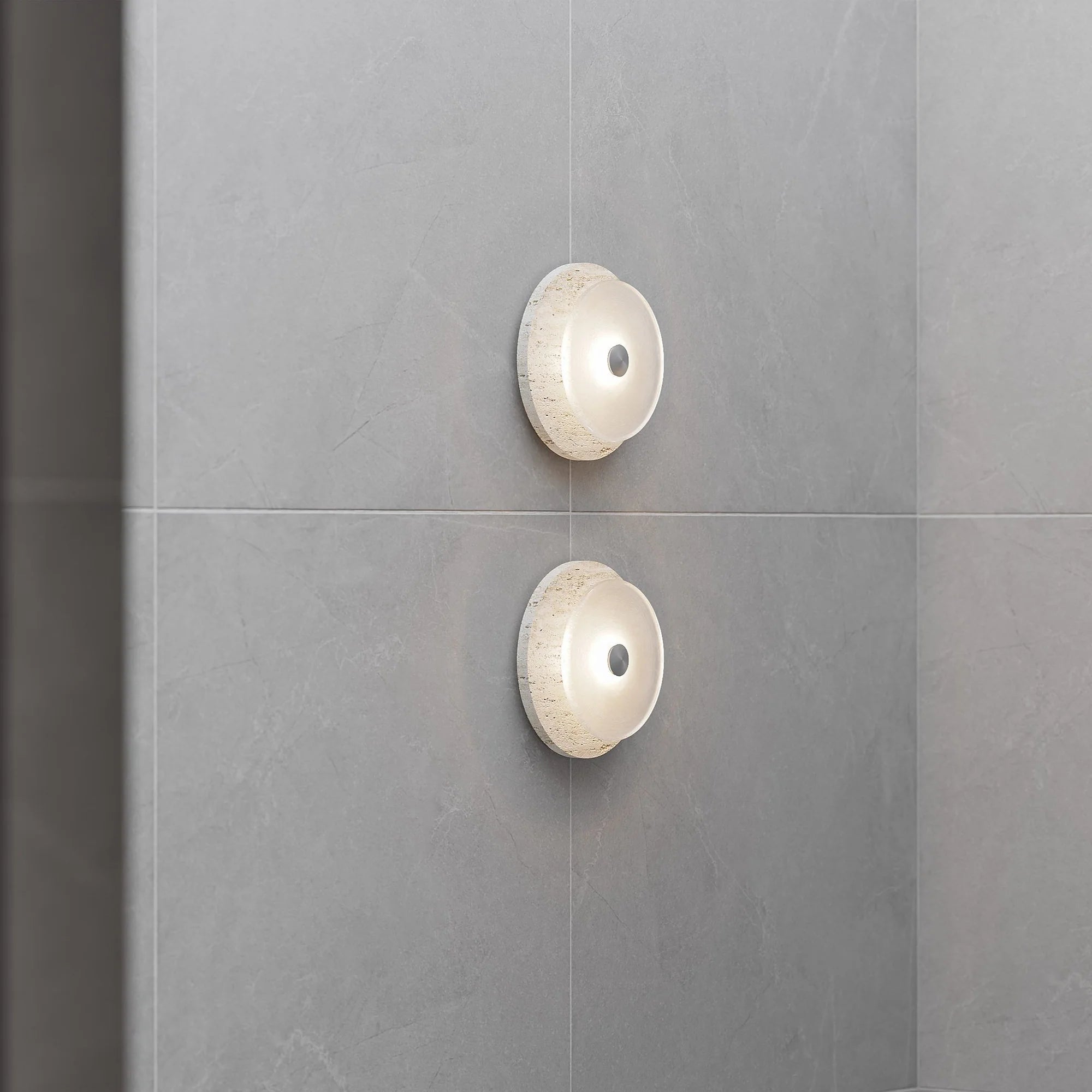 Coral Travertine Clear Wall Light - Large