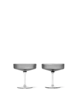 Ripple Champagne Saucer Set of 2 - Smoked Grey