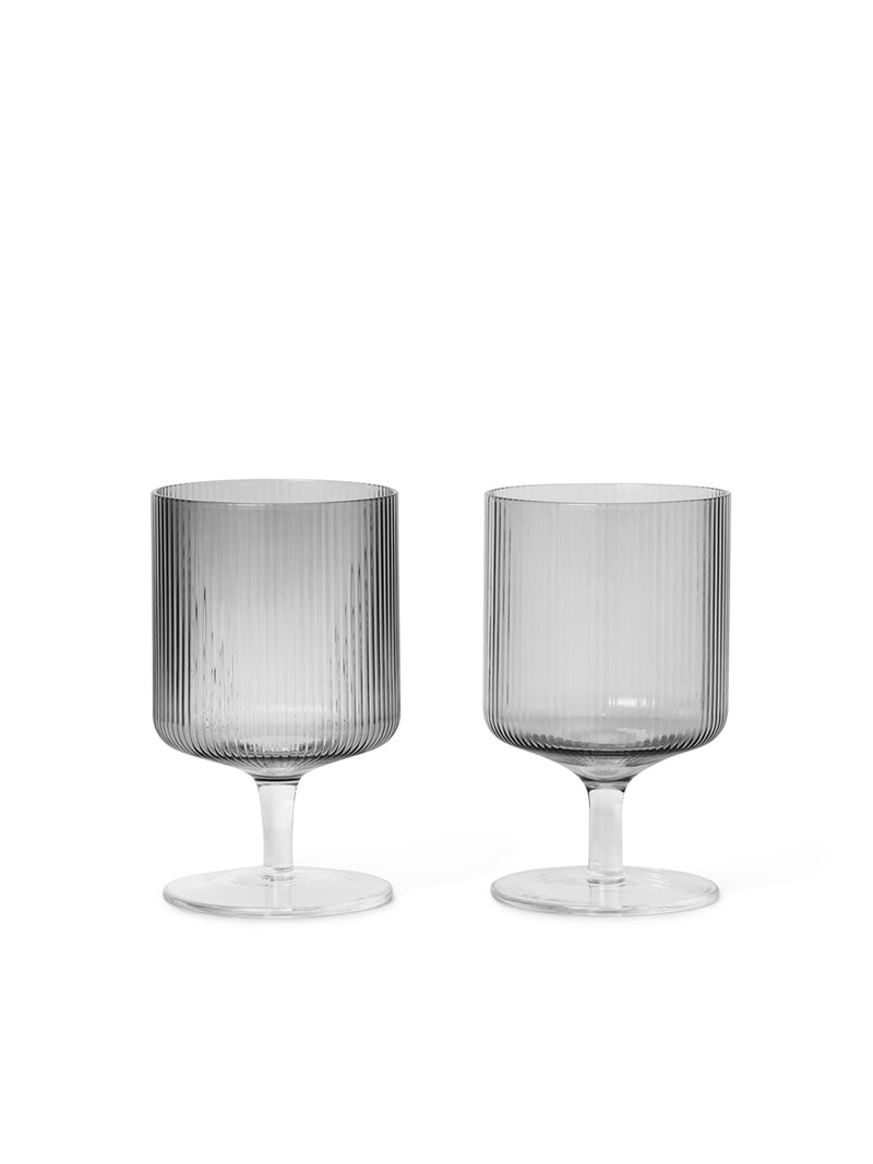 Ripple Wine Glasses - Set of 2 - Smoked