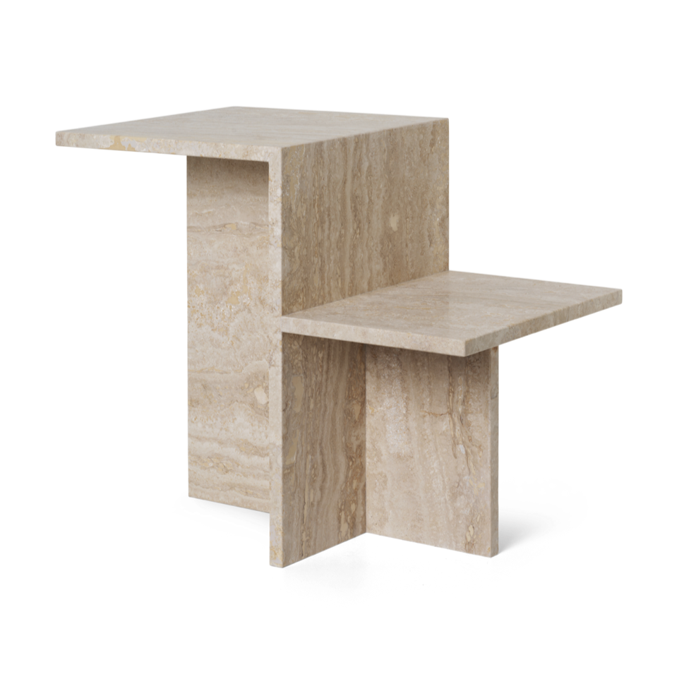 Distinct Side Table - Travertine