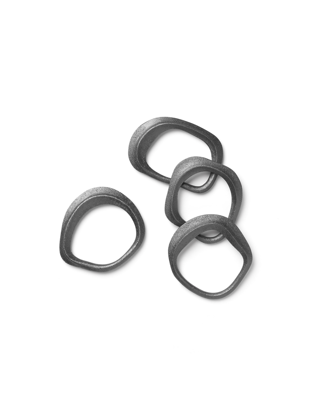 Flow Napkin Rings Set of 4 - Black Brass