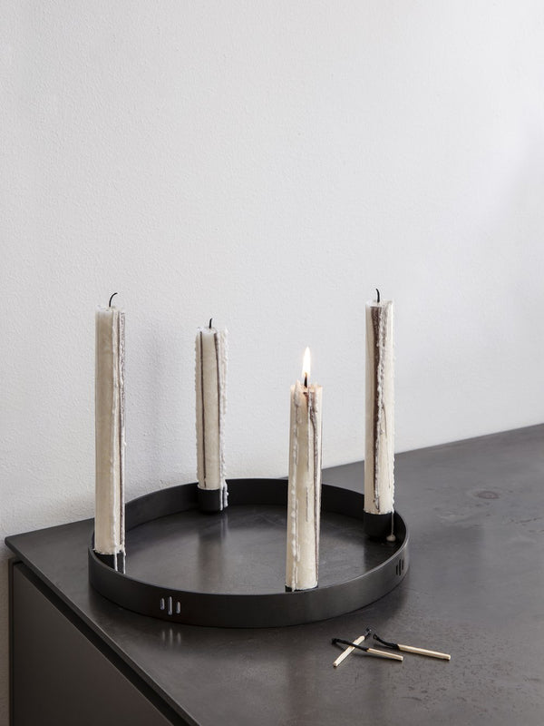 Candle Holder Circle Small - Black Brass