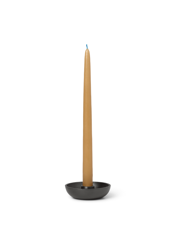 Bowl Candle Holder - Single- Blackened Aluminium