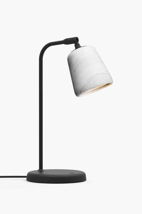 Material Table Lamp - White Marble