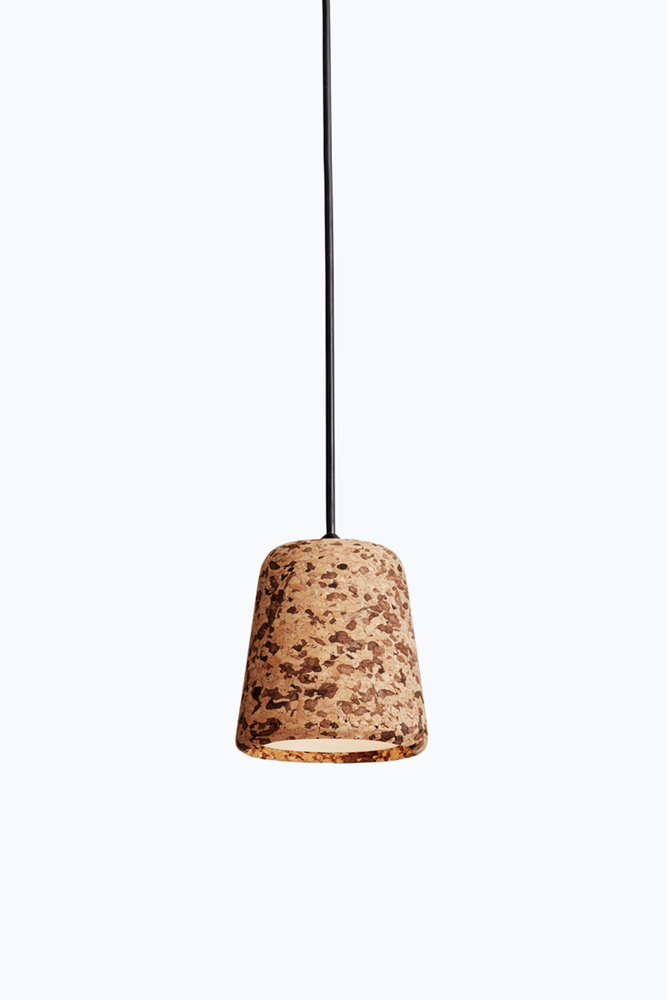 Material Pendant - Mixed Cork w. Black Fitting