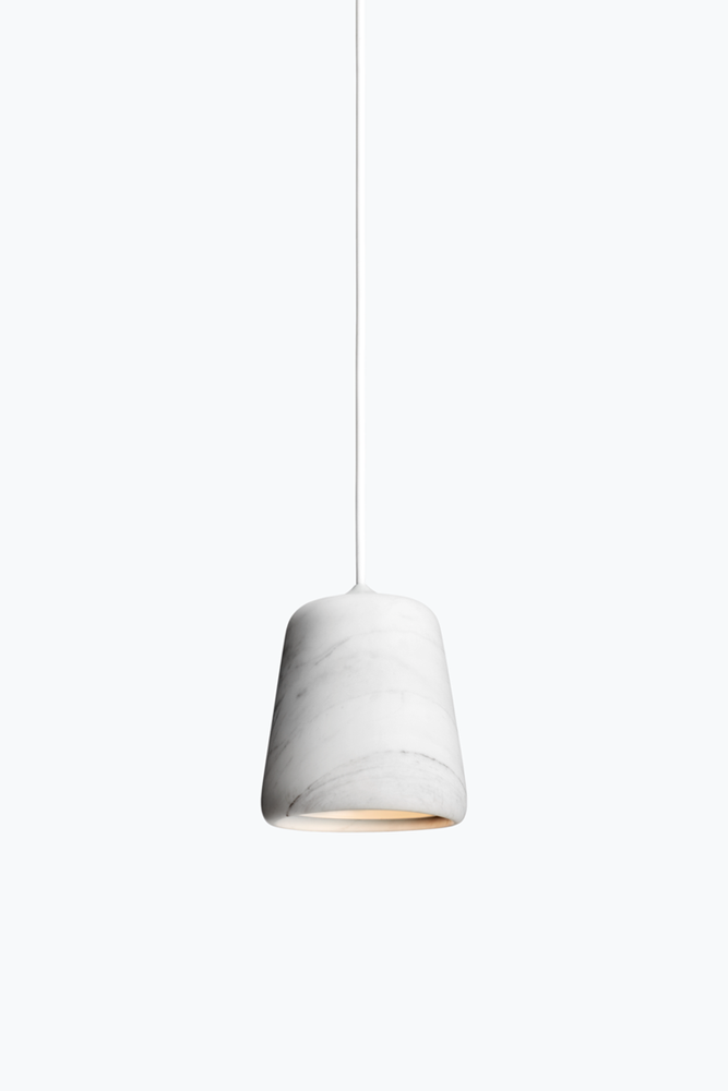 Material Pendant - White Marble w. White Fitting