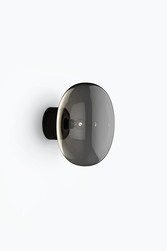 Karl Johan Wall Lamp - Black Stained Oak/Smoked Glass