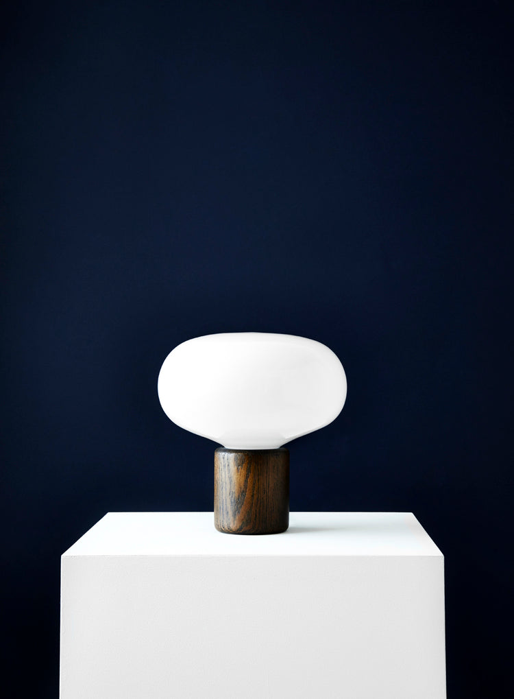 Karl Johan Table Lamp - Smoked Oak / White Opal