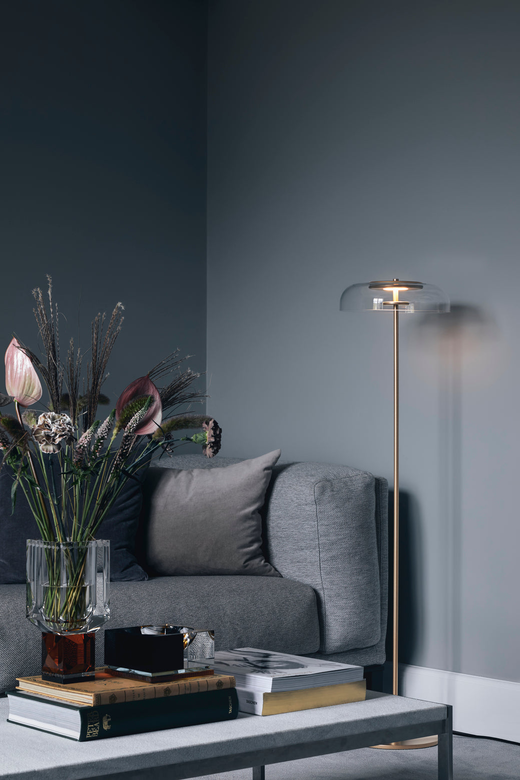 Blossi Floor Lamp - Nordic Gold / Clear