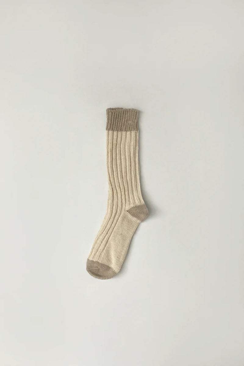 The Woven Sock - Cream & Natural