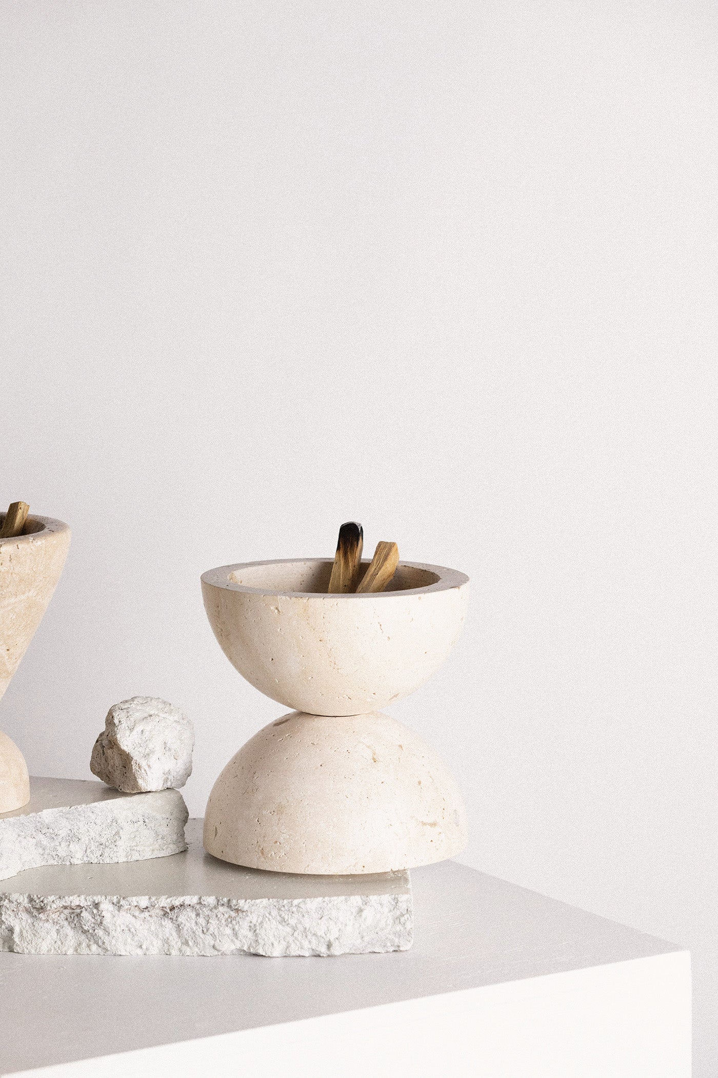 Sphere Incense Burner - Travertine